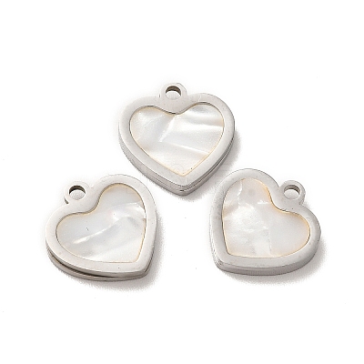 304 Stainless Steel Heart Charms STAS-A080-12P-1