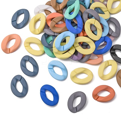 Opaque Spray Painted Acrylic Linking Rings OACR-T024-01-I-1