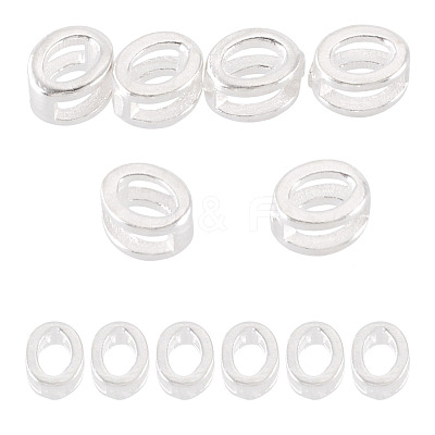6Pcs 925 Sterling Silver Hollow Initial Beads STER-TA0001-53O-1