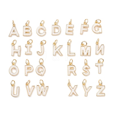 Rack Plating Brass Letter Pendants KK-I687-01G-1