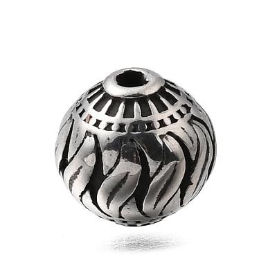Engraved 304 Stainless Steel Beads STAS-H263-17AS-03-1