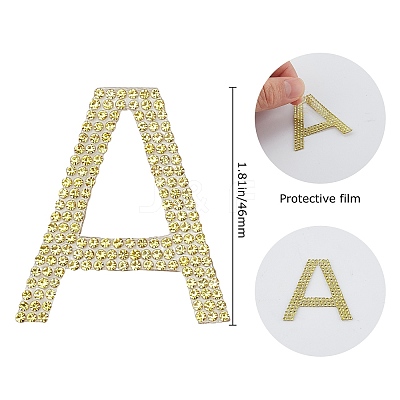 Glitter Hotfix Rhinestone Iron on Patches DIY-WH0183-09A-1
