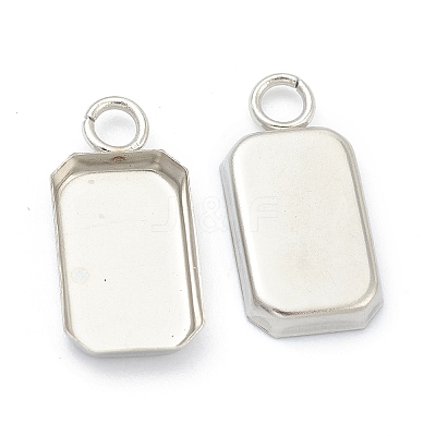 Non-Tarnish 201 Stainless Steel Pendant Cabochon Settings X-STAS-H143-31P-1