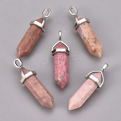 Natural Rhodonite Double Terminated Pointed Pendants G-J261-B04-1