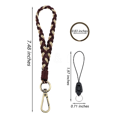 3Pcs Boho Macrame Wristlet Keychain Keying KEYC-SW00004-08-1