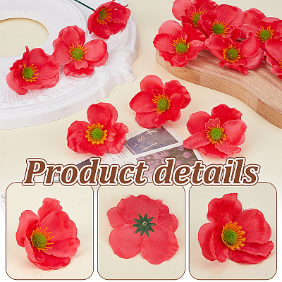 80Pcs Cloth Artificial Flower Heads AJEW-GA0009-23-1