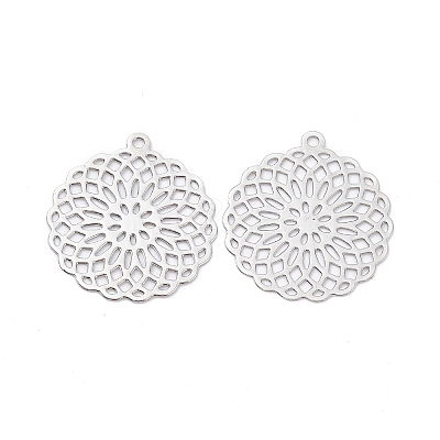 Brass Filigree Pendants KK-B064-08P-1