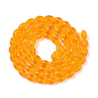 Transparent Glass Beads Strands EGLA-A037-T6x8mm-D08-1
