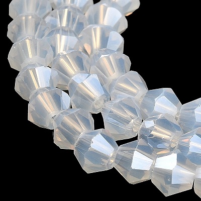 Imitation Jade Electroplate Glass Beads Strands EGLA-F029-J4mm-A05-1
