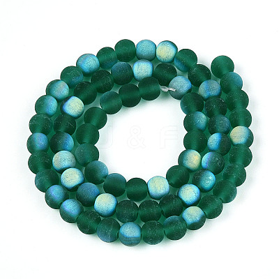 Frosted Transparent Glass Beads Strands LS-GLAA-T032-T6mm-MBB21-1