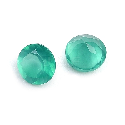 Faceted Natural Green Onyx Agate(Dyed & Heated) Cabochons G-I295-05C-07-1