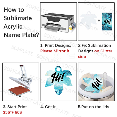 8Pcs Acrylic Heat Transfer Big Pendants FIND-SP0003-09B-1
