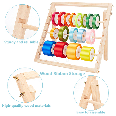 Wooden Ribbon Storage Rack ODIS-WH0086-127-1