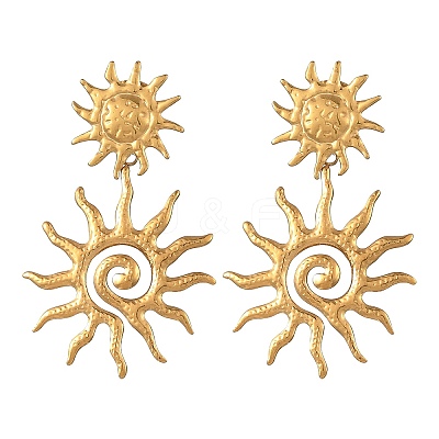 304 Stainless Steel Stud Dangle Earrings for Women EJEW-JE07475-01-1