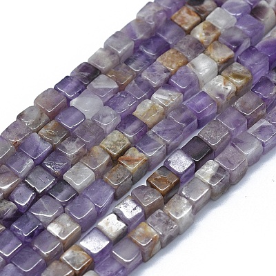 Natural Chevron Amethyst Beads Strands G-F631-C18-1