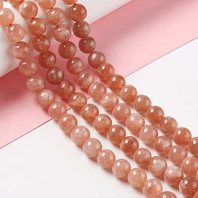 Natural Sunstone Beads Strands G-A205-28B-1