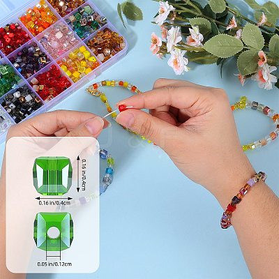 2 Bags Imitation Artificial Crystal Glass Beads GLAA-SZ0001-95B-07-1