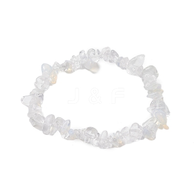 Opalite Chip Beaded Stretch Bracelets for Women Men BJEW-JB10665-05-1