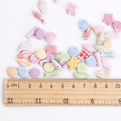 Craft Style Colorful Acrylic Beads X-MACR-Q153-M023-1