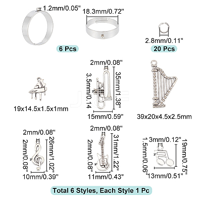 DIY Music Theme Ring Making Kit DIY-UN0004-85-1