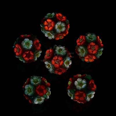Luminous Polymer Clay Rhinestone Flower Beads RESI-C048-01D-1