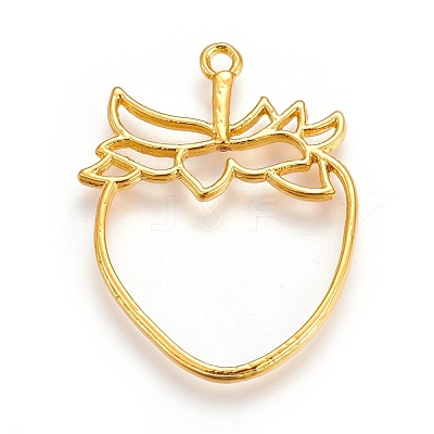 Zinc Alloy Open Back Bezel Pendants PALLOY-WH0038-04G-1