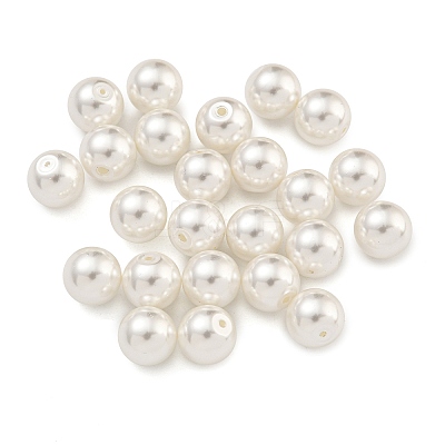 Baking Paint Pearlized Glass Pearl Round Beads HY-S004-01E-1
