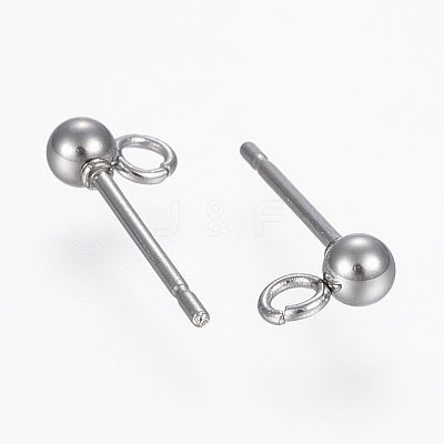 Non-Tarnish 304 Stainless Steel Stud Earring Findings X-STAS-H410-10P-1
