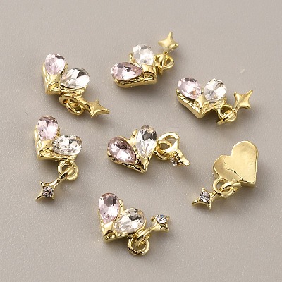 Heart with Star Zinc Alloy Rhinestone Cabochons FIND-WH0150-83LG-1