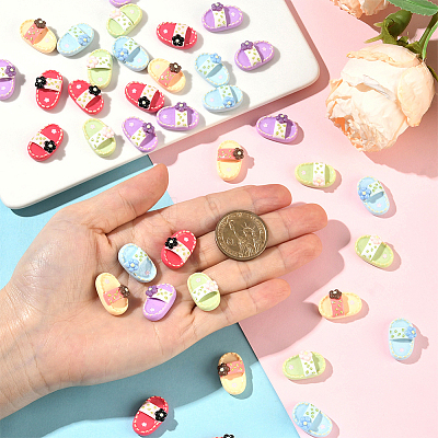50Pcs 10 Styles Opaque Resin Cabochons CRES-SC0003-21-1
