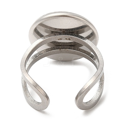 Non-Tarnish 304 Stainless Steel Open Cuff Findings STAS-R123-02B-P-1