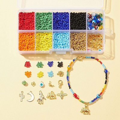 DIY Evil Eye Bracelet Necklace Making Kit DIY-FS0004-28-1
