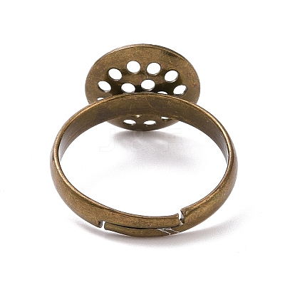 DIY Antique Bronze Adjustable Brass Sieve Ring Bases X-EC163-3NFAB-1