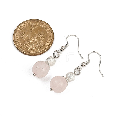 3 Pairs Brass Natural & Synthetic Mixed Stone Dangle Earrings EJEW-JE06588-1