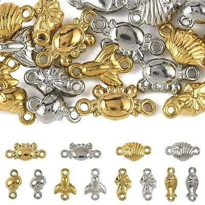 24Pcs 12 Styles Ocean 304 Stainless Steel Links Connector Charms STAS-FS0002-28-1