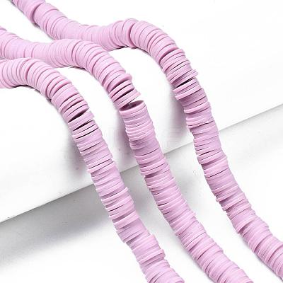 Flat Round Handmade Polymer Clay Beads CLAY-R067-10mm-26-1