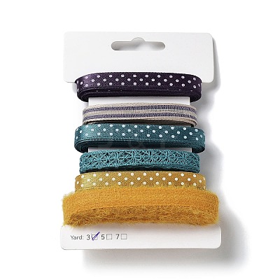 18 Yards 6 Styles Polyester Ribbon SRIB-C001-E06-1