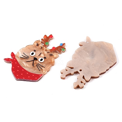 Christmas Theme Printing Acrylic Pendants BACR-N002-01K-1