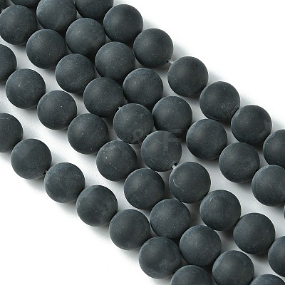 Grade A Natural Black Agate Beads Strands LS-G447-5-1