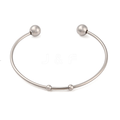 Tarnish Resistant Fashion 304 Stainless Steel Cuff Bangles Torque Bangles BJEW-H473-01P-1