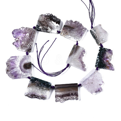 Natural Druzy Amethyst Beads Strands G-T133-14-1