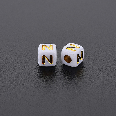 Opaque White Acrylic Beads X-MACR-Q242-010N-1