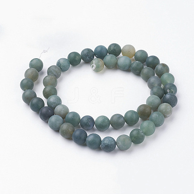 Natural Moss Agate Bead Strands G-G735-62F-8mm-1