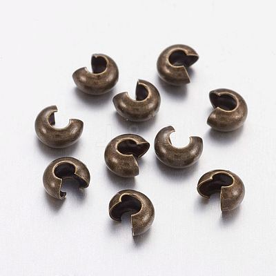 Brass Crimp Beads Covers X-KK-H291-NFAB-NF-1