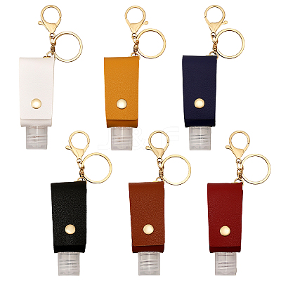 6Pcs 6 Colors Plastic Hand Sanitizer Bottle AJEW-CA0004-05-1