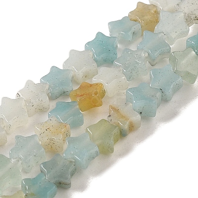 Natural Flower Amazonite Beads Strands G-G085-B09-01-1