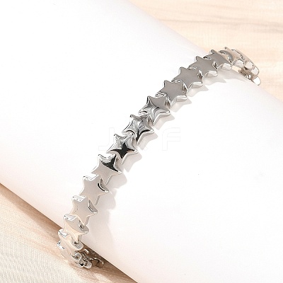 Star Brass Cuff Bangles for Women BJEW-C144-01A-P-1