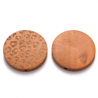 Painted Natural Wood Beads X-WOOD-N006-07Q-1