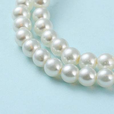 Baking Paint Pearlized Glass Pearl Round Bead Strands HY-Q003-6mm-02-1