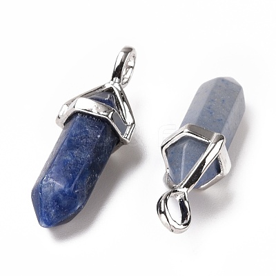 Dyed & Heated Natural Blue Aventurine Pointed Pendants G-K329-62P-1